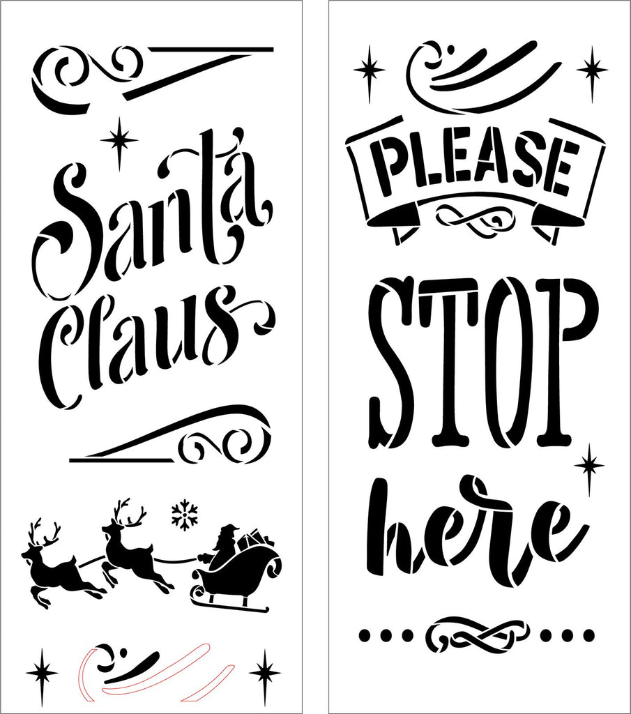 Santa Claus Stop Here Tall Sign Stencil by StudioR12 - 4ft - USA Made –  StudioR12 Stencils