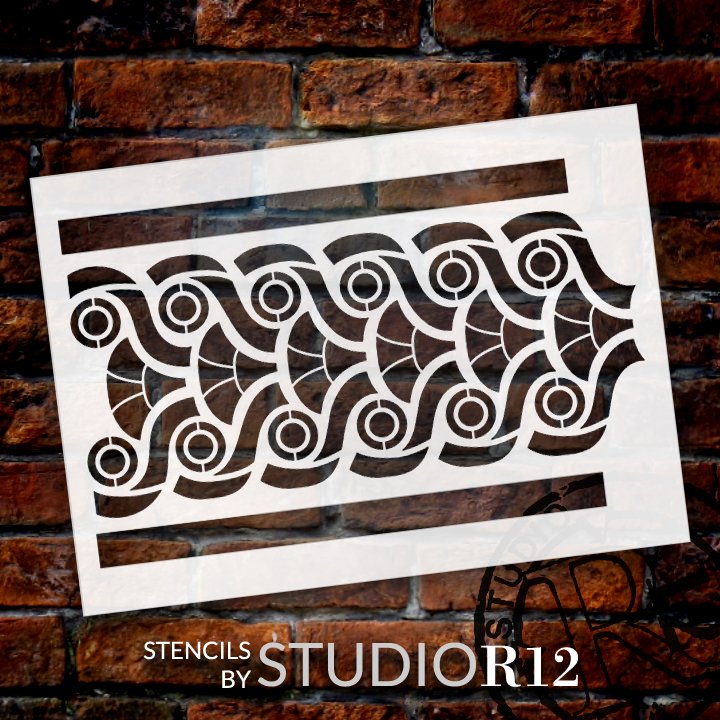 Circles No 2 stencil from The Stencil Library BUDGET STENCILS range. Buy  stencils online. Stencil code NC126.
