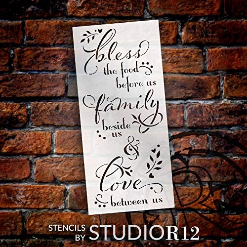 Bless The Food Before Us Stencil by StudioR12 | DIY Fall Family Faith Home Decor | Paint Wood Signs | Select Size | STCL3565