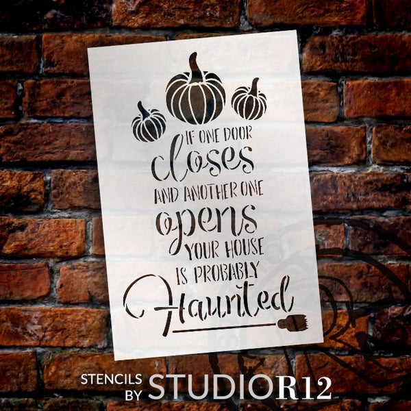 Your House is Probably Haunted Stencil by StudioR12 | Craft DIY Halloween Fall Home Decor | Paint Wood Sign | Reusable Mylar Template | Select Size | STCL5717