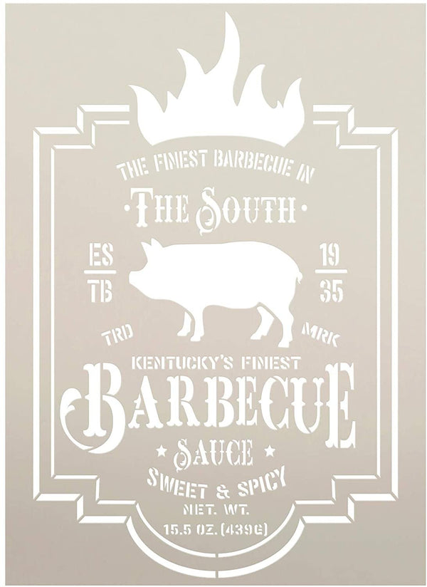 Kentucky Barbecue Sauce Stencil by StudioR12 | DIY Southern BB Kitchen Home Decor | Craft & Paint Wood Sign Reusable Mylar Template Classic Vintage Style Gift SELECT SIZE