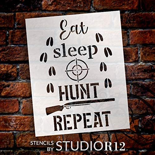 
                  
                deer,
  			
                DIY stencil,
  			
                eat,
  			
                hunt,
  			
                man cave,
  			
                repeat,
  			
                rifle,
  			
                sleep,
  			
                stencil,
  			
                Studio R12,
  			
                StudioR12,
  			
                  
                  