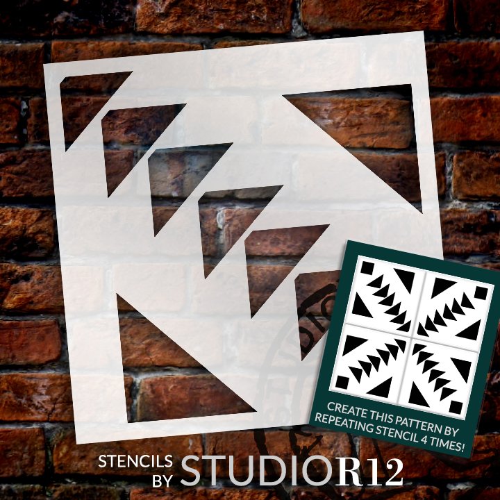 Geometric Brick Wall Stencil For Painting/Reusable Repeating