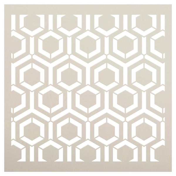 Radiating Hexagon Stencil by StudioR12 | Geometric Repeatable Pattern Stencils for Painting | Reusable Mixed Media Template | Select Size | STCL5832
