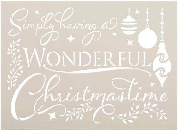 Wonderful Christmas Time Stencil by StudioR12 | DIY Winter Holiday Song Home Decor | Craft & Paint Wood Sign Reusable Mylar Template | Select Size | STCL3638