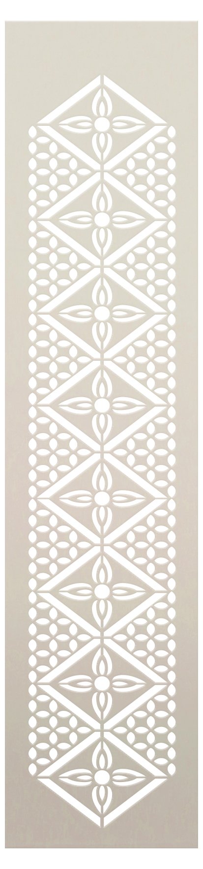 Medieval Leaf Diamond Band Stencil by StudioR12 | Craft DIY Flower Petal Backsplash Home Decor | Paint Wood Sign Reusable Mylar Template | Select Size | STCL5811