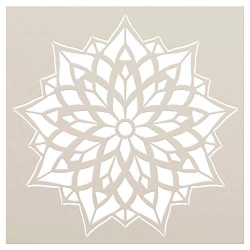 Mandala - Glass - Complete Stencil by StudioR12 | Reusable Mylar Template | Use to Paint Wood Signs - Pallets - Pillows - Wall Art - Floor Tile - Select Size | STCL2580