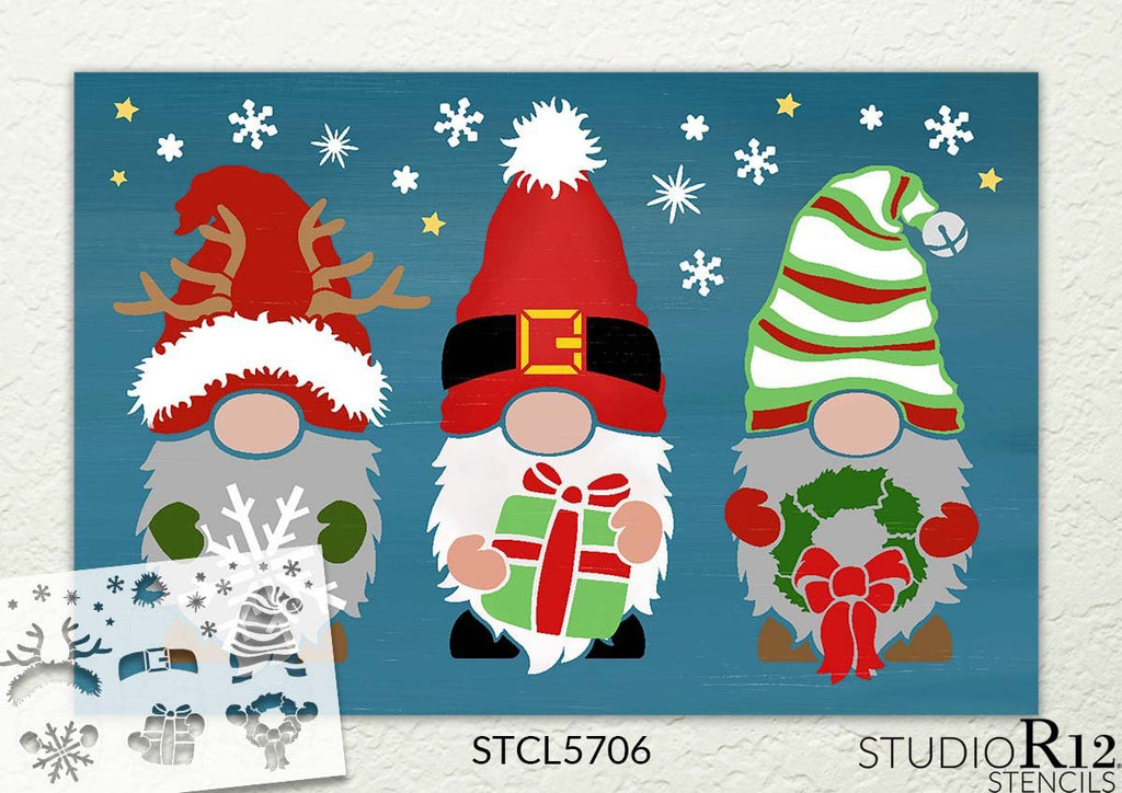 Santa Reindeer Holiday Craft Stencils - DIY Christmas Decorations