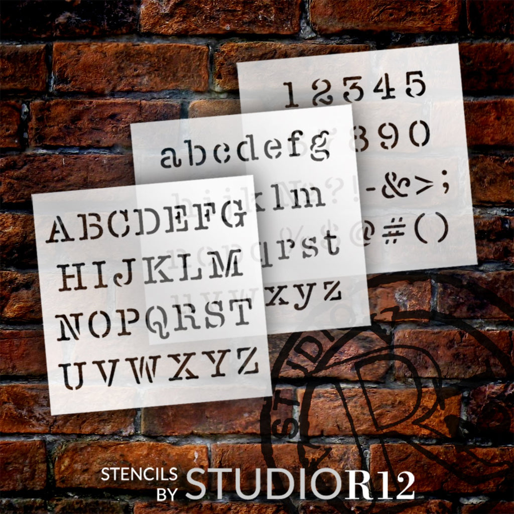 Tall Modern Lettering Stencils by Studior12 Full Alphabet Stencil for  Journaling Reusable Craft Template Select Size 