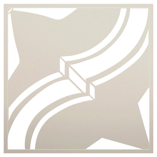 Diamond Wave Tile Stencil by StudioR12 | DIY Kitchen Wall Backsplash | Reusable Quarter Pattern for Bathroom Floor | Select Size | STCL5180