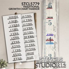 Playful Growth Chart Markers with Arrows 2 Part Stencil by StudioR12, DIY  Child Bedroom & Nursery Decor, Paint Wood Ruler Signs