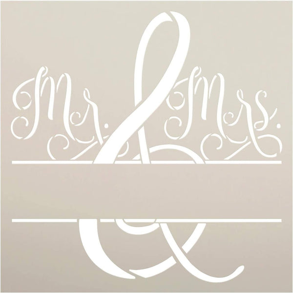Mr & Mrs Stencil by StudioR12 | DIY Wedding Home Decor Gift | Personalize Add Your Name | Craft Paint Wood Sign | Reusable Mylar Template Select Size