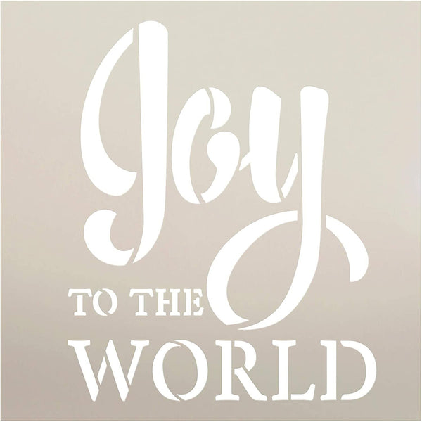 Joy to The World Stencil by StudioR12 | DIY Faith Christmas Carol Farmhouse Home Decor | Craft & Paint Wood Sign | Reusable Mylar Template Select Size