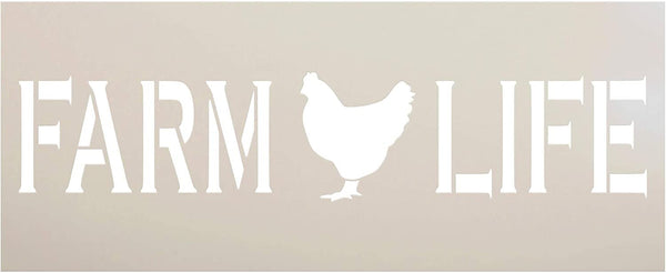 Farm Life Stencil by StudioR12 | DIY Chicken Farmhouse Home Decor | Craft & Paint Wood Sign Reusable Mylar Template | Rural Country Gift Kitchen - Barn - Coop Select Size