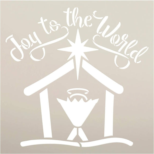 Joy to The World Nativity Stencil by StudioR12 | DIY Christmas Star Holiday Home Decor | Craft & Paint Wood Sign | Reusable Mylar Template | Faith Baby Jesus Gift | Select Size