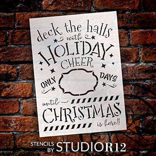 
                  
                Art Stencil,
  			
                candy cane,
  			
                chalk,
  			
                chalkboard,
  			
                cheer,
  			
                child,
  			
                children,
  			
                Christmas,
  			
                Christmas & Winter,
  			
                countdown,
  			
                days til christmas,
  			
                deck the halls,
  			
                Holiday,
  			
                Home,
  			
                Home Decor,
  			
                Sayings,
  			
                snowflake,
  			
                star,
  			
                Stencils,
  			
                Studio R 12,
  			
                StudioR12,
  			
                StudioR12 Stencil,
  			
                Template,
  			
                  
                  
