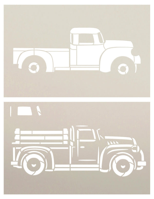 Old Vintage Truck Stencil by StudioR12 - USA Made - DIY Country Rustic Decor - 2 Part Reusable Template for Painting & Mixed Media - STCL7188