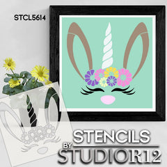 Bunny Stencil with Flower Crown by StudioR12 | DIY Cute Spring & Easter  Home Decor | Craft & Paint Farmhouse Wood Signs | Select Size | STCL5556
