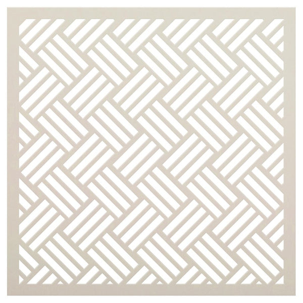 Hopsack Weave Stencil by StudioR12 | Woven Repeat Pattern Stencils for Painting | Reusable Mixed Media Template | Select Size | STCL5831