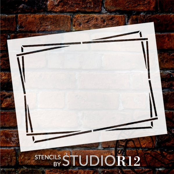 Double Geometric Rectangular Frame Stencil by StudioR12 - Select Size - USA MADE - Craft DIY Modern Home Decor | Reusable Template | Paint Wood Sign