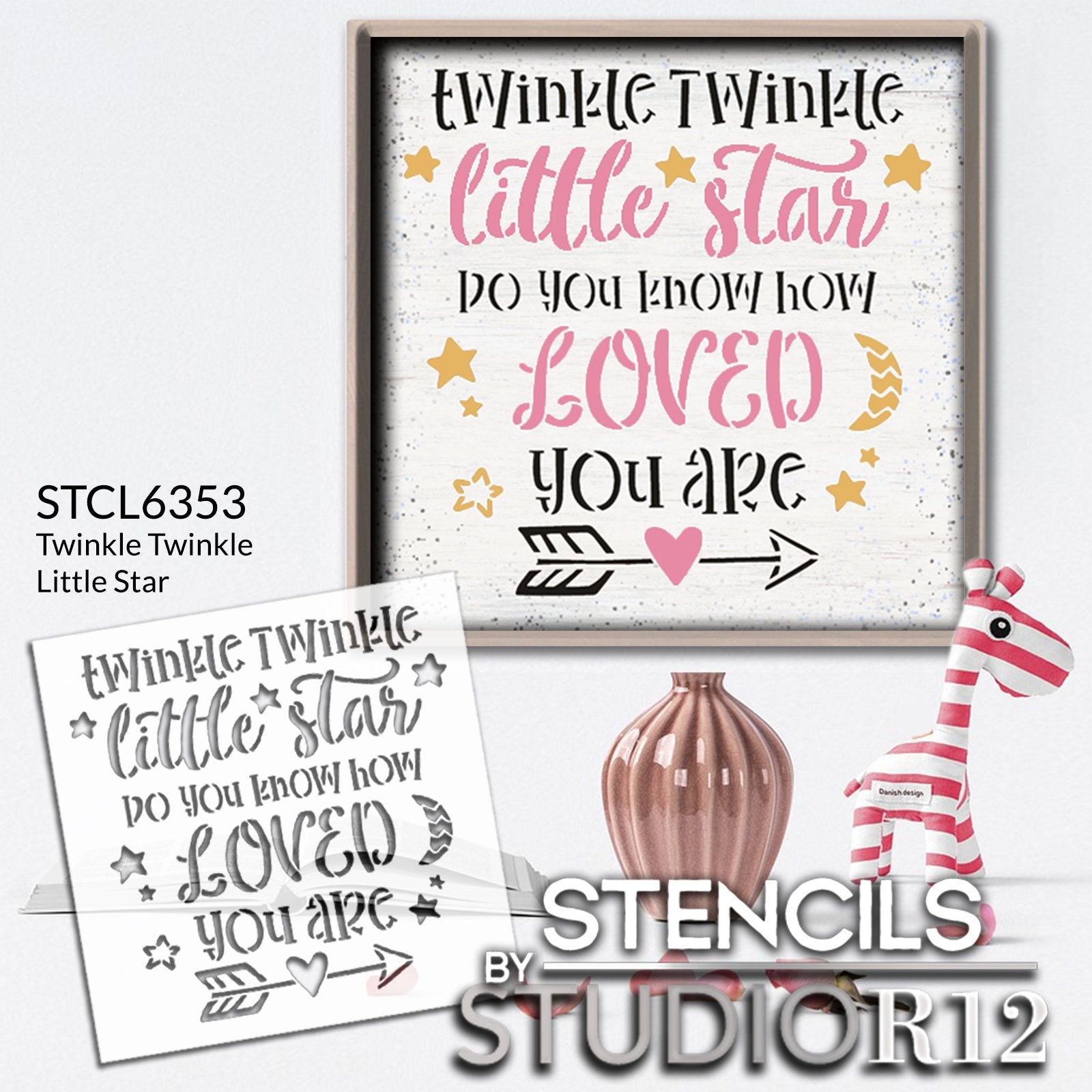 Twinkle Stars Stencil by StudioR12, Fun Elegant