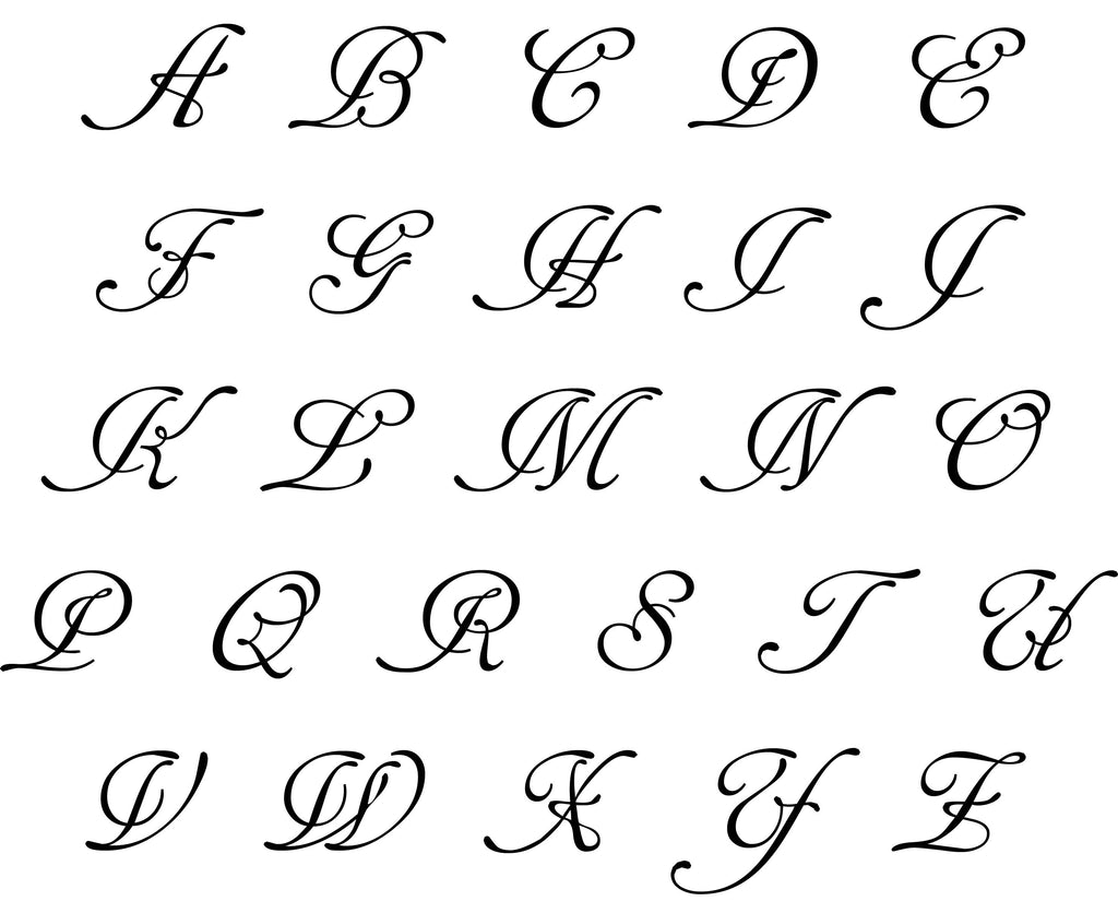 cursive letter stencils j