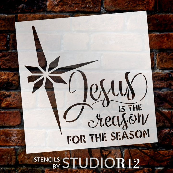 Jesus - Reason for Season Stencil by StudioR12 | DIY Winter Christmas Home Decor Gift | Craft & Paint Wood Sign Reusable Mylar Template | Select Size | STCL5111