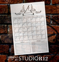 Farmhouse Chalkboard Calendar & Monogram 3-Part Stencil Set by