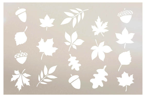 Autumn Leaves Embellishments Stencil by StudioR12 | Craft DIY Fall Home Decor | Paint Wood Sign | Reusable Mylar Template | Select Size | STCL6037