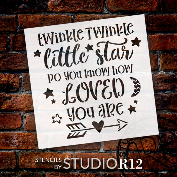Twinkle Twinkle Little Star Stencil by StudioR12 | Craft DIY Children's Home Decor | Paint Nursery Wood Sign | Reusable Mylar Template | Select Size | STCL6353