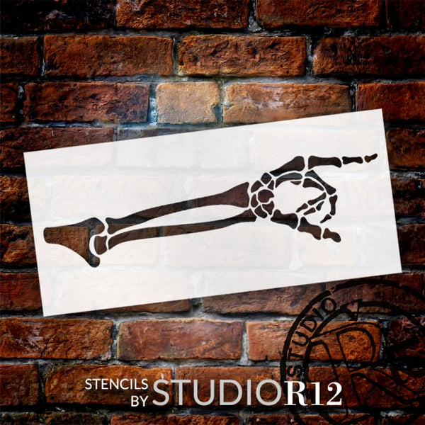 Embellished Skeleton Pointing Hand & Arm Stencil by StudioR12 | Craft DIY Halloween Home Decor | Indoor Decorations | Paint Wood Sign | Select Size | STCL6418