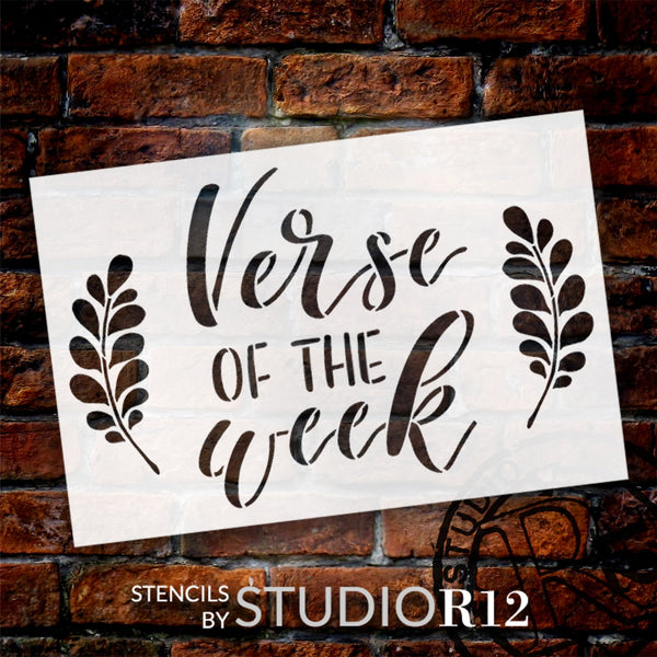 Verse of The Week Stencil by StudioR12 - Select Size - USA Made - Craft DIY Religious Faith Home Decor | Paint Church Word Art Wood Sign | Reusable Mylar Template | STCL6490