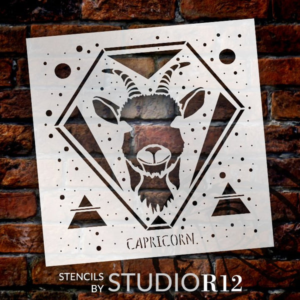 Capricorn Astrological Stencil by StudioR12 | DIY Star Sign Celestial Bedroom & Home Decor | Paint Zodiac Wood Signs | Select Size | STCL5151