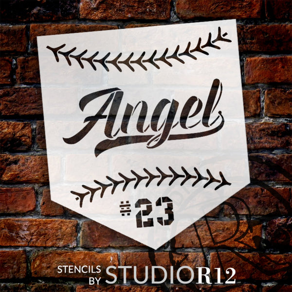 Personalized Baseball Home Plate Stencil by StudioR12 - Select Size - USA Made - Craft DIY Custom Sports Home Decor | Paint Wood Sign for Athletes | Reusable Mylar Template | PRST6718