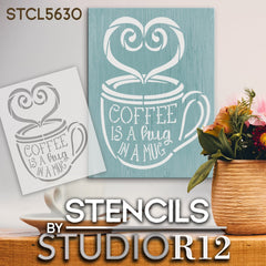 Tall Coffee Cup Art Stencil 6 X 6 – StudioR12 Stencils