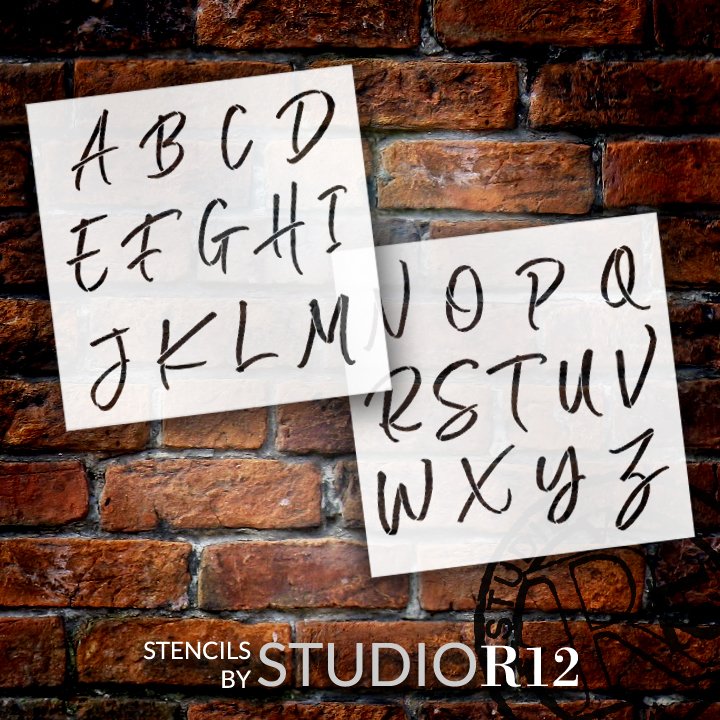Alphabet stencil n.4 - Uppercase letters stencil. Font stencil for wood  signs, wedding stencils or custom words.