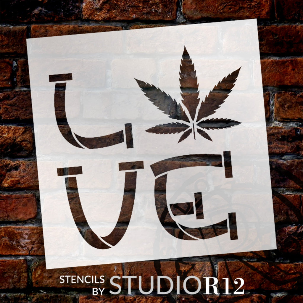 Love Heart Marijuana Pot Leaf - Stencil – My Custom Stencils