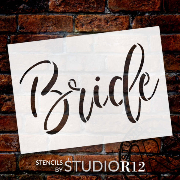 Bride by StudioR12 | Craft DIY Wedding Decor | Paint Wood Sign | Reusable Mylar Template | Select Size | STCL6076