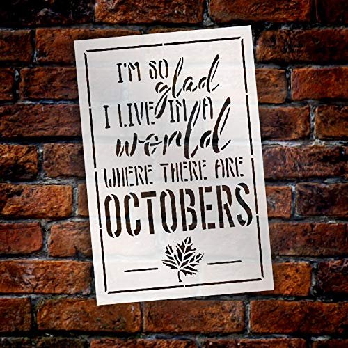 A World Where There are Octobers Fall Stencil| Wood Sign | Reusable Mylar Template | Wall Decor | Multi Layering Art Project | Choose Size | STCL2807