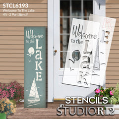 Welcome to The Lake Porch Sign Stencil by StudioR12