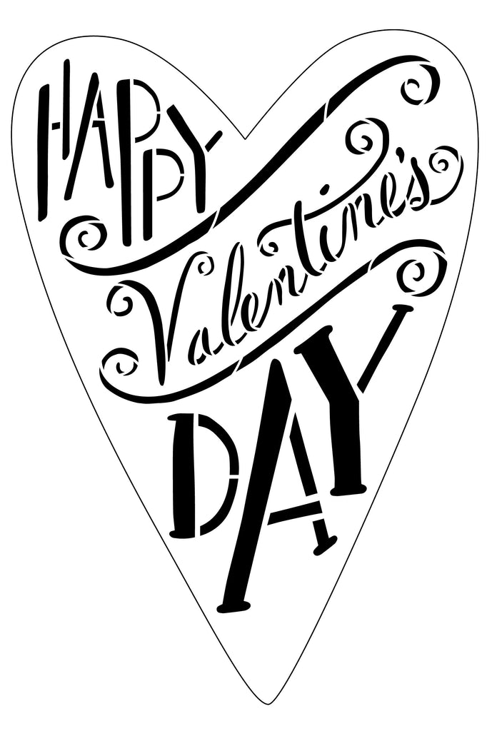 Happy Valentine's Day Heart Shape Stencil by StudioR12