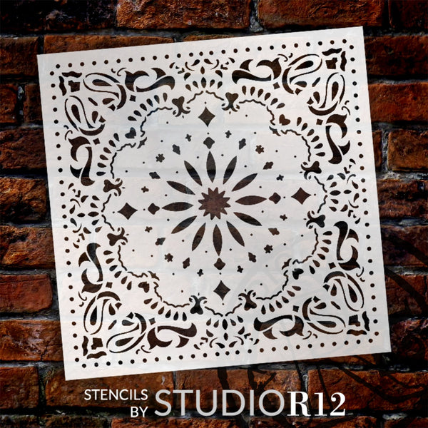 Kaleidoscope Paisley Stencil by StudioR12 | Craft DIY Backsplash Home Decor | Paint Pattern Wood Sign | Reusable Mylar Template | Select Size | STCL6004