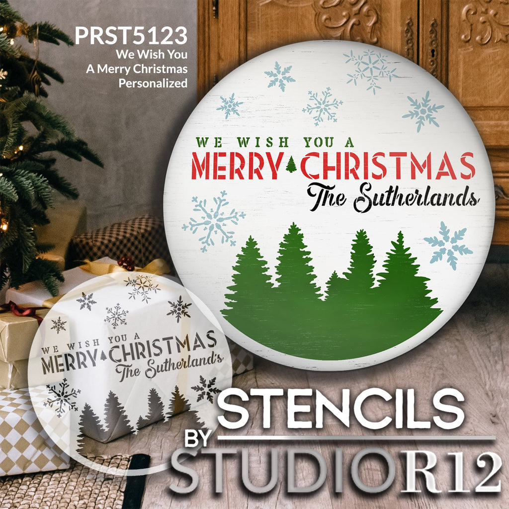 We Wish You A Merry Christmas Stencil Christmas Craft Supplies, Christmas  Stencils, Stencils for Canvas, Christmas Stencil Template, Decor 