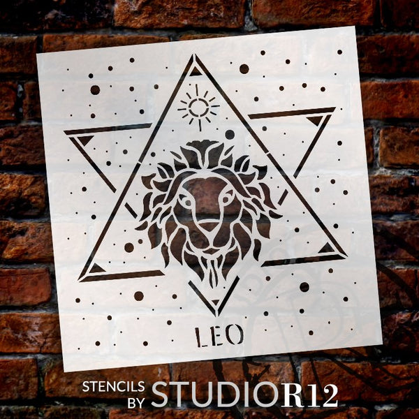Leo Astrological Stencil by StudioR12 | DIY Star Sign Zodiac Bedroom & Home Decor | Craft & Paint Celestial Wood Signs | Select Size | STCL5146