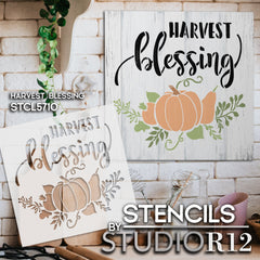 Harvest Blessing Pumpkin Stencil by StudioR12 | Fall Autumn