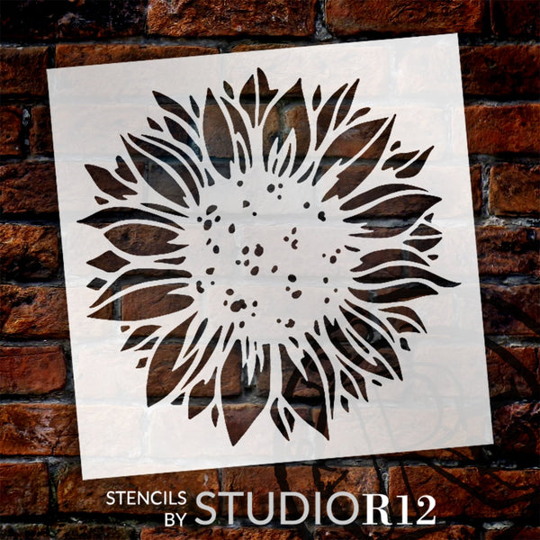 Rustic Sunflower Stencil by StudioR12 | Craft DIY Home, Outdoor Decor | Paint Wood Sign, Pillow, Fabric |  Select Size | STCL6296