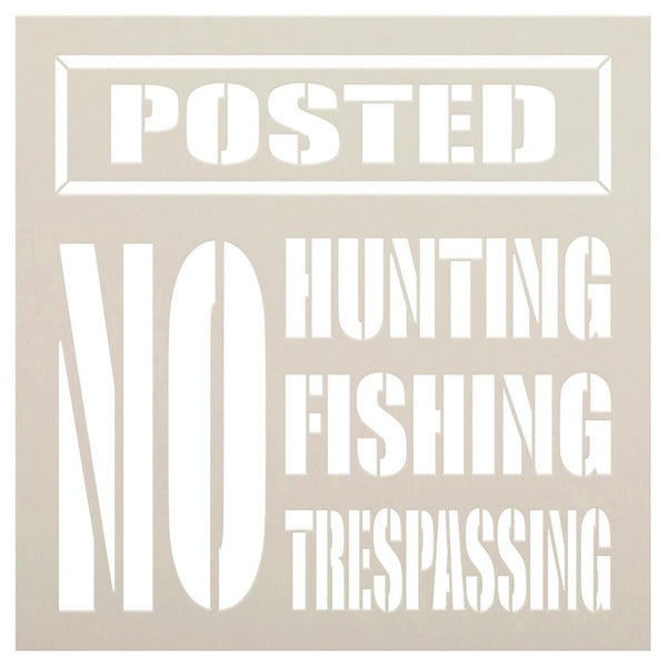 No Hunting No Fishing No Trespassing Stencil by StudioR12 | DIY Warning Sign Home Cabin Decor | Paint Outdoor Wood Signs | Select Size STCL5488