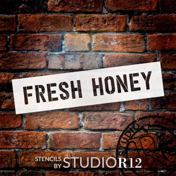Fresh Honey Print Word Art Stencil by StudioR12 - Select Size - USA Made - Craft DIY Rustic Farmhouse Kitchen Home Decor | Paint Jumbo Porch Wood Sign | STCL6614