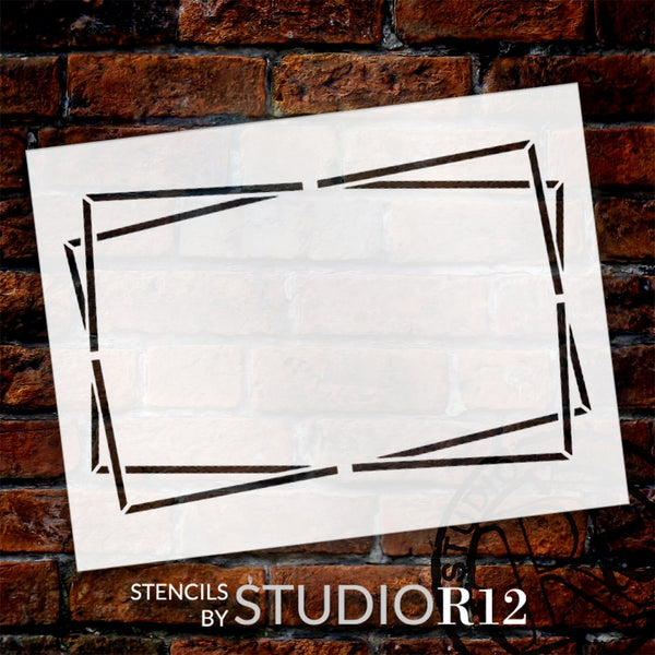 Tall Long Rectangle Double Geometric Frame Stencil by StudioR12 - Select Size - USA MADE - Craft DIY Modern Home Decor | Paint Wood Sign - Invitation | STCL5983