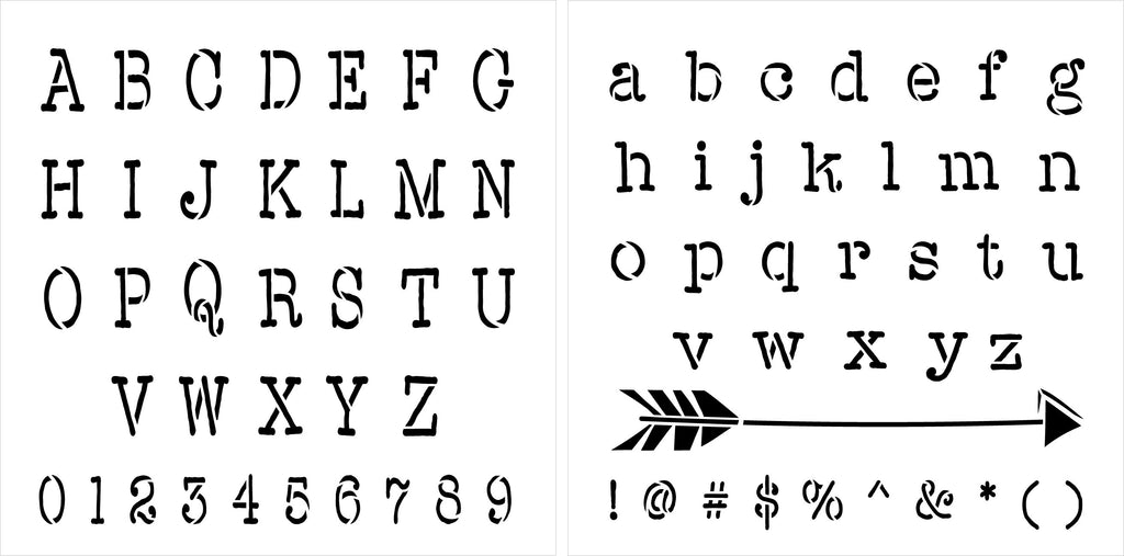 Retro Script Alphabet Stencils by StudioR12 Reusable Cursive Lettering  Stencil DIY Journaling & Scrapbooking Select Size 12 x 12 Inch Sheet 